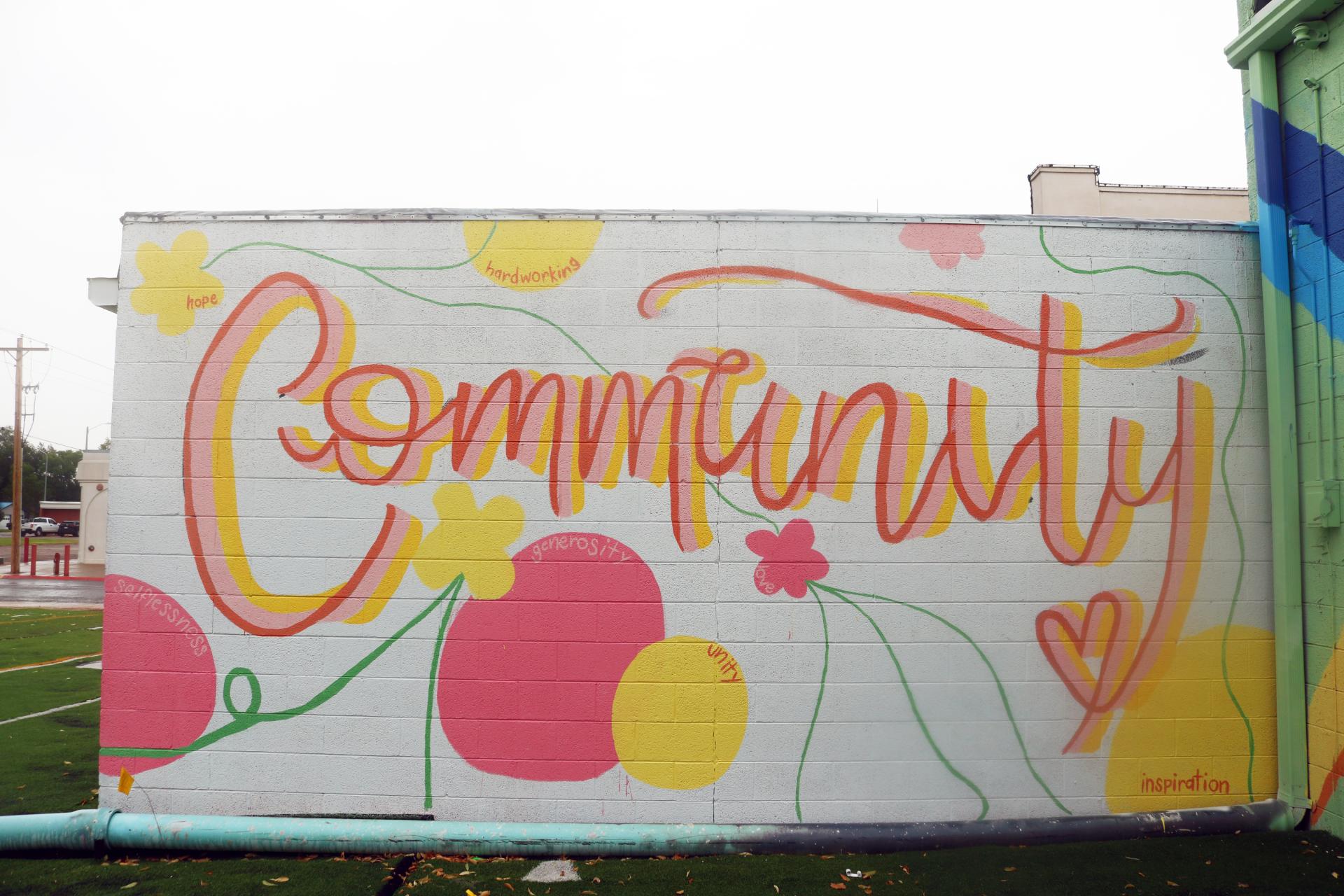 In Imperials’ Art Park, “Community,” designed by locals Ava McNair and Chloe Dillan, was painted in 2022.