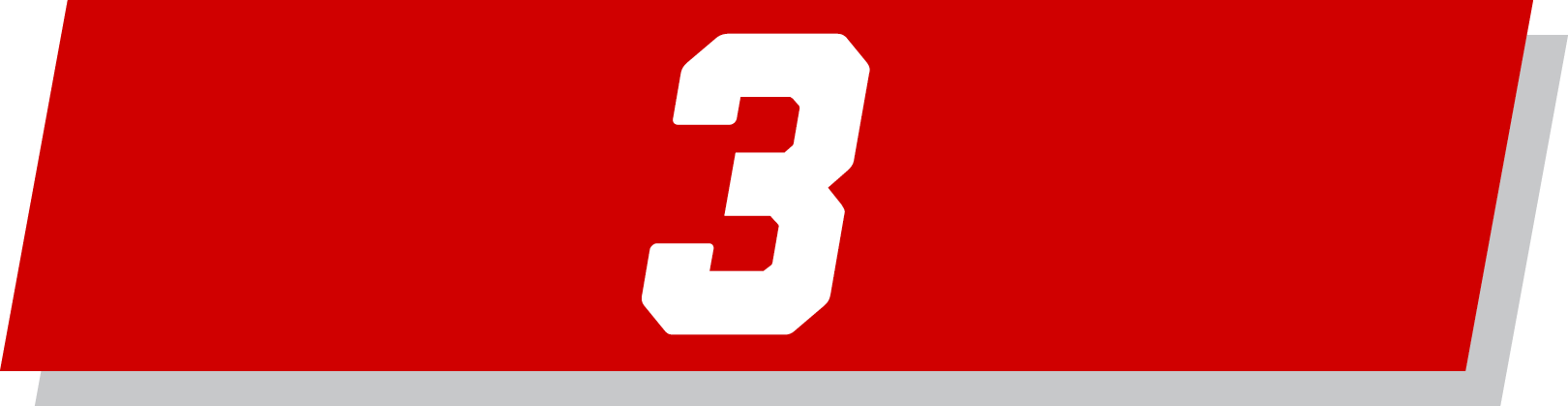 A decorative graphic of the number 3 in front of a red banner.
