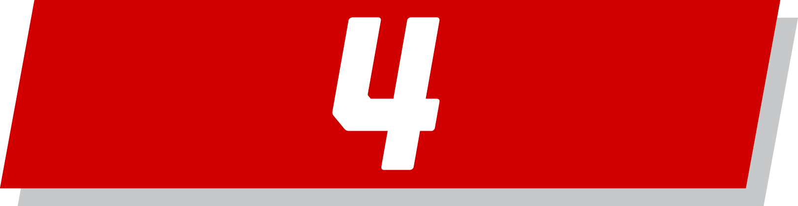 Red and gray graphic with bold white number 4.
