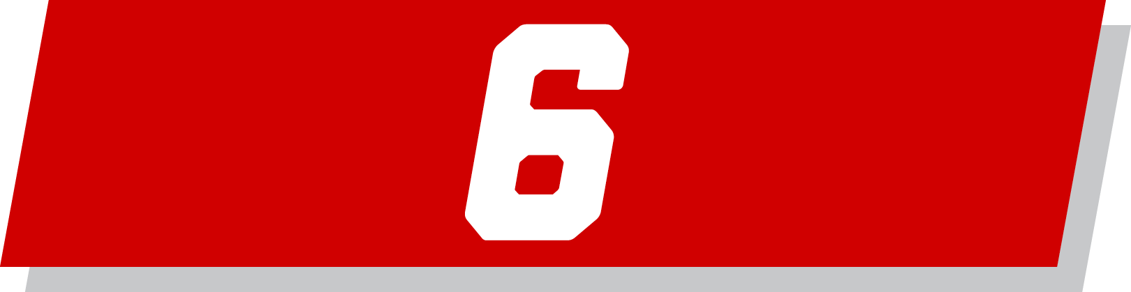 Red graphic banner with the number 6 in bold white text.