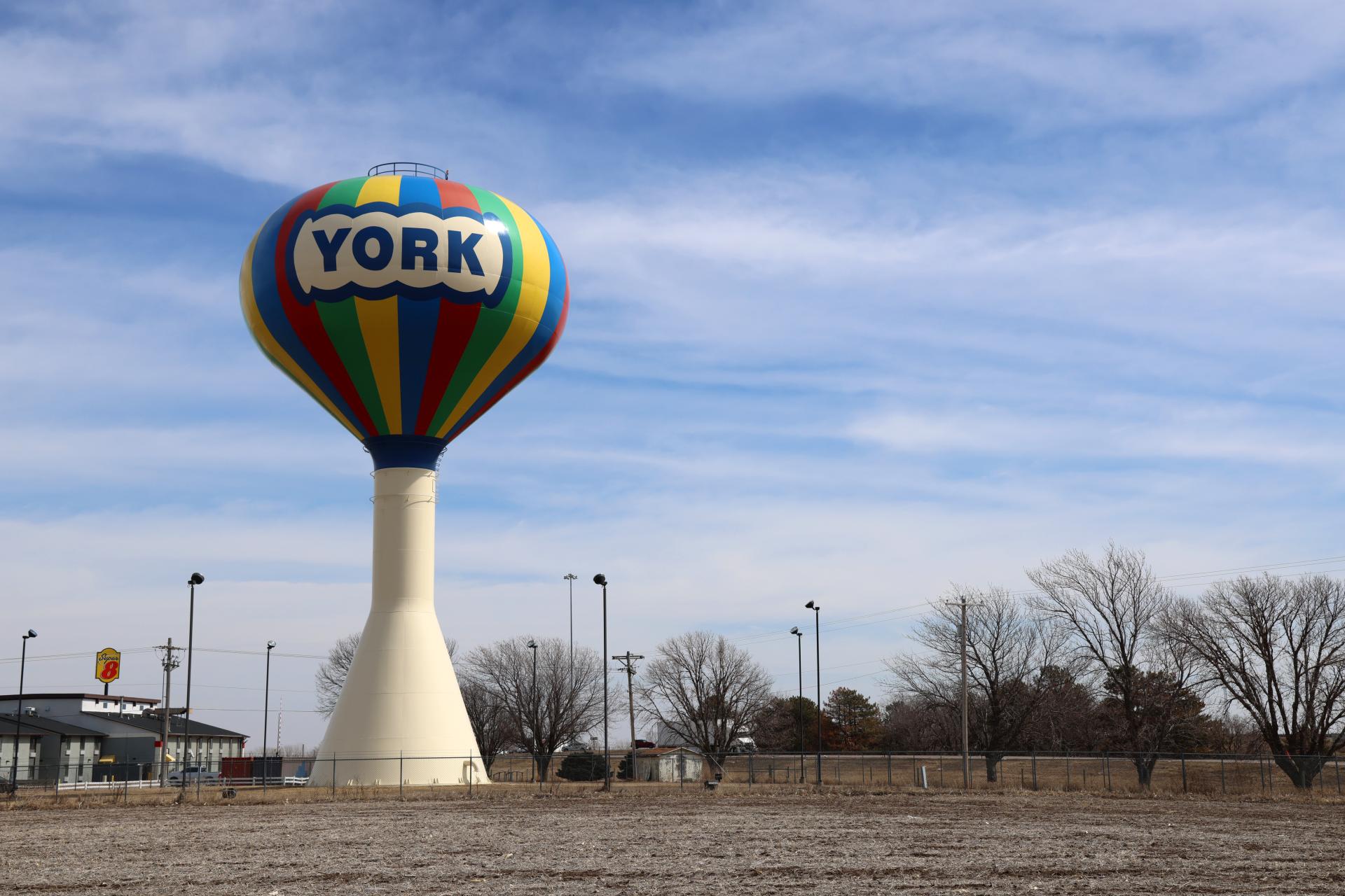 The water tower in York, Neb.