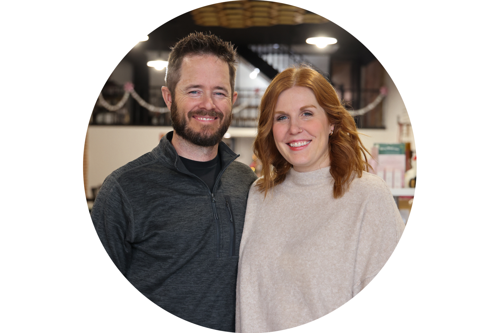 Entrepreneurs Dustin and Jessalyn Crawford in their store, Hey Honey Boutique, in Ord, Neb.