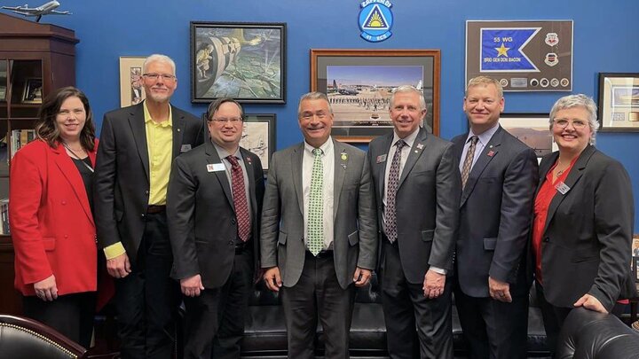 Left to right: Jessica Groskopf, Jay Jenkins, Jason Tuller, Representative Don Bacon, Dave Varner, Shawn Pollock—NACEB President, and Angie Heller.