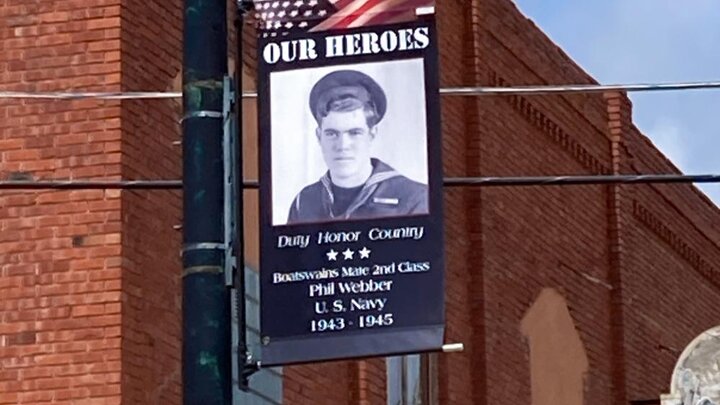 Photo of veteran banner at Franklin, Neb. Photo by Jason Tuller