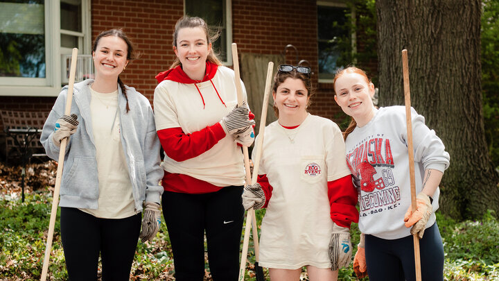 The Big Event is an annual single-day-of-service benefiting local nonprofits and residents in the greater Lincoln community. Volunteers helped clean up private properties, residences, and local parks. May 4, 2024. Photo by Kylie Galvin / Office of Student Affairs.