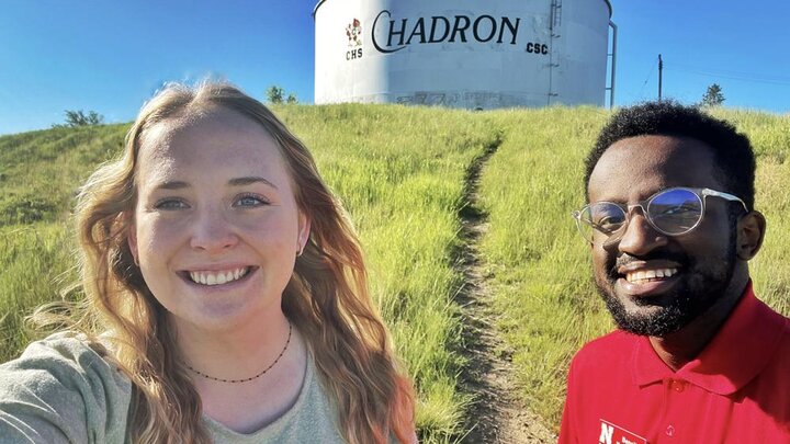 Rural Fellows Faith Junck (left) and Benoit Kayigamba (right) served in Chadron in 2022.