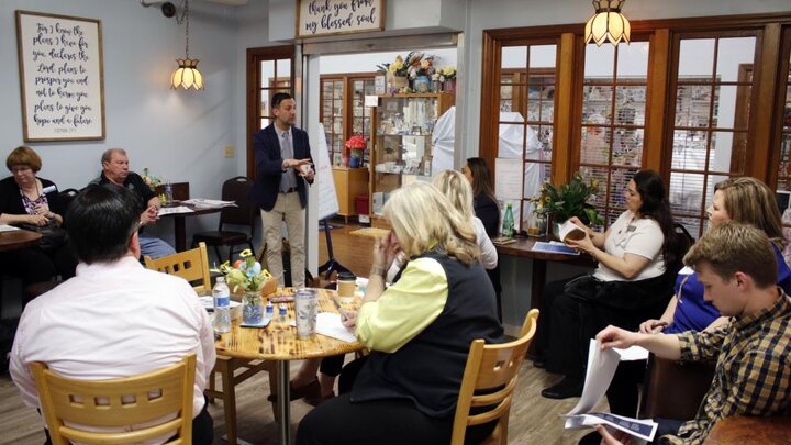 Nathan Preheim of Proven Ventures presents on successful start-ups at Regina’s Kitchen in Columbus, Neb. during a breakout session of the 2022 CEC Conference. Photo by Russell Shaffer 