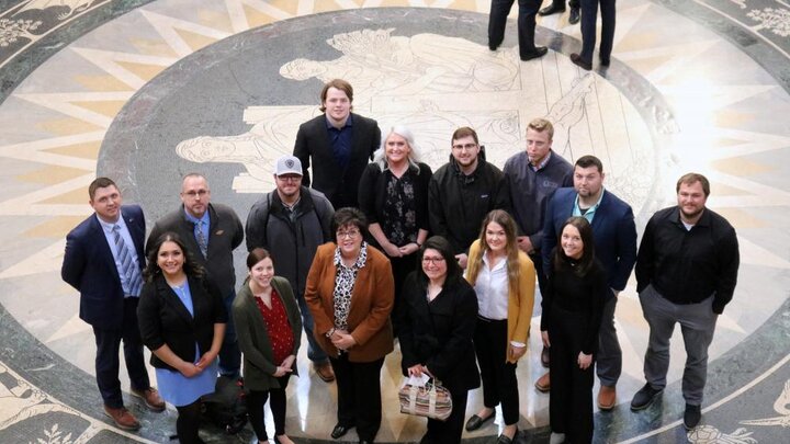 The Leadership Wayne group meets at the state capitol in Lincoln, Neb.
