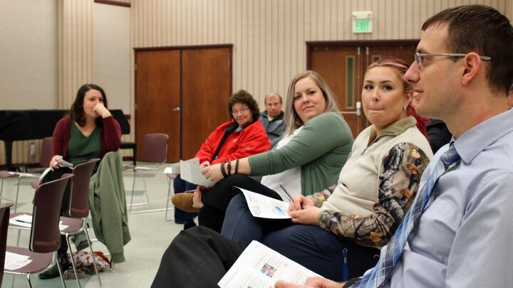 Locals from Tilden, Neb. join in a discussion about community improvement.