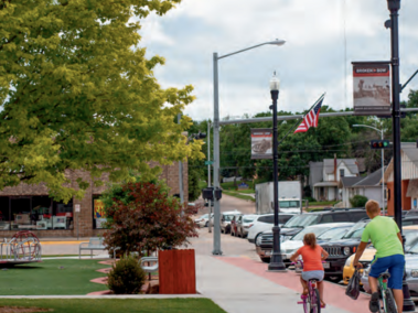 Rural Nebraskan city downtown