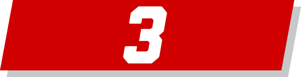A decorative graphic of the number 3 in front of a red banner.